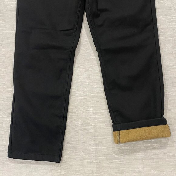 CAT Caterpillar Work Pants Mens 36 x 30 Black Canvas Fleece Lined Insulated - Picture 7 of 14